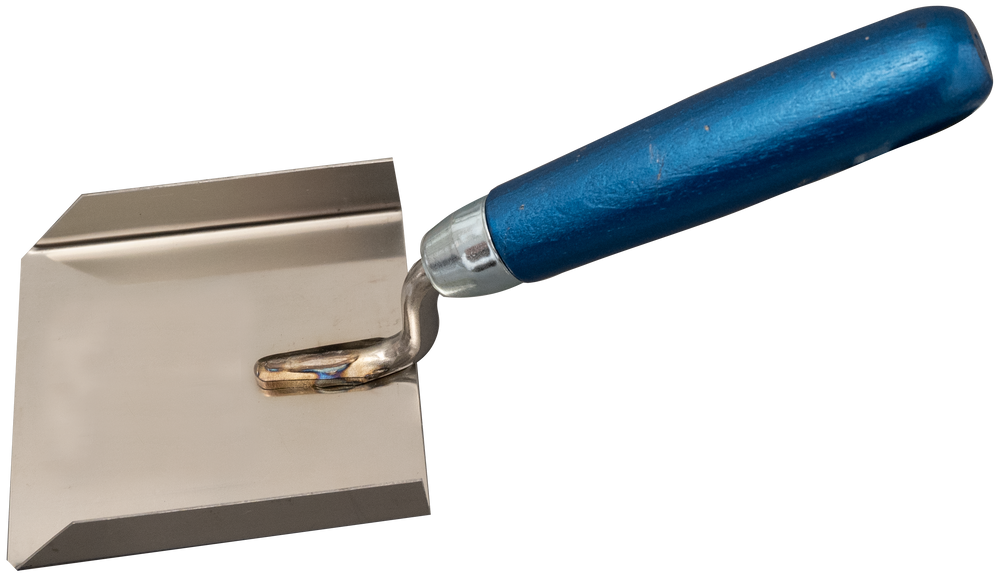 U-shaped corner trowel stainless, wooden handle - Viapex GmbH putzmaschinen zubehör ersatzteile