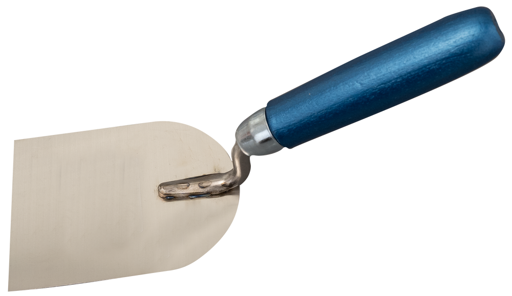 Plaster spatula stainless with G-shaped neck wooden handle - Viapex GmbH putzmaschinen zubehör ersatzteile