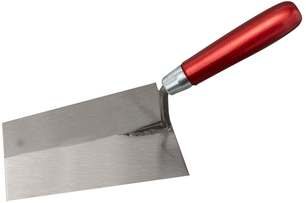 Brick trowel steel hardened with G-shaped neck, wooden handle - Viapex GmbH putzmaschinen zubehör ersatzteile