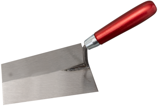 Brick trowel steel hardened with G-shaped neck, wooden handle - Viapex GmbH putzmaschinen zubehör ersatzteile
