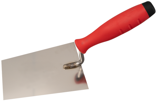 Brick trowel stainless with G-shaped neck, 2K-handle 160mm - Viapex GmbH putzmaschinen zubehör ersatzteile