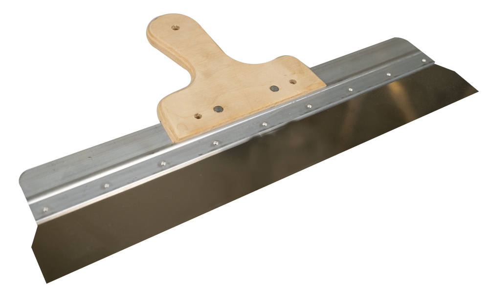 Wall spatula stainless, wooden handle - Viapex GmbH putzmaschinen zubehör ersatzteile