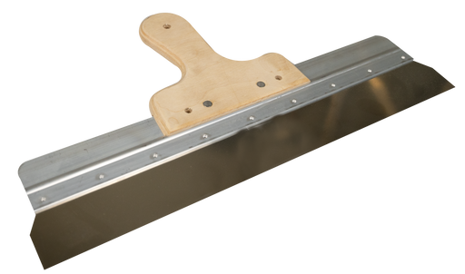 Wall spatula stainless, wooden handle - Viapex GmbH putzmaschinen zubehör ersatzteile
