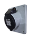 CEE Panel Socket 4 x 16 A, 7h, Black, Inclined