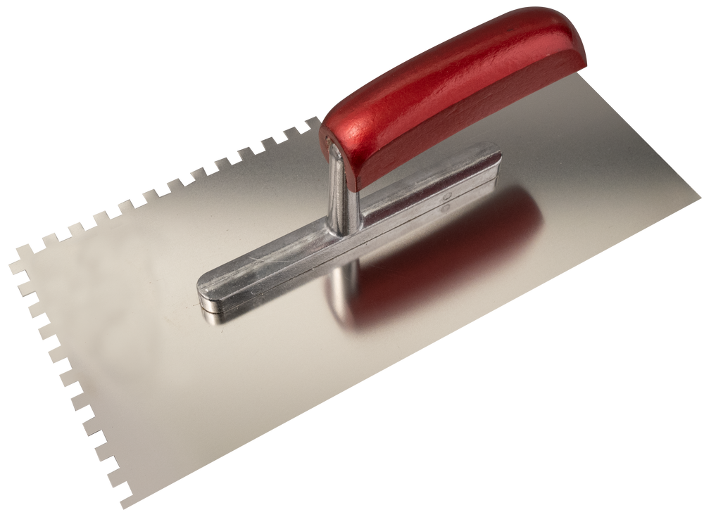 Notched Smoothing Trowel 280x130 mm, Wooden Handle
