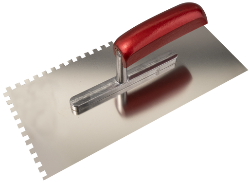 Notched Smoothing Trowel 280x130 mm, Wooden Handle