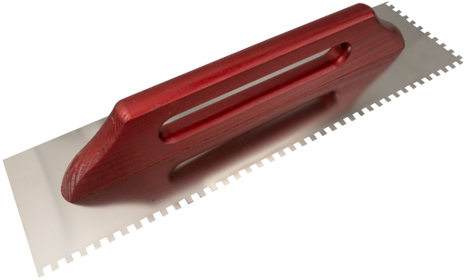 Notched Stainless Trowel 480x130, Wooden Handle